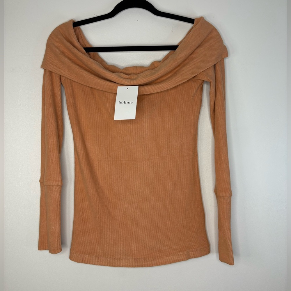 NWT Bohme Off-Shoulder Sweater in Warm Tan